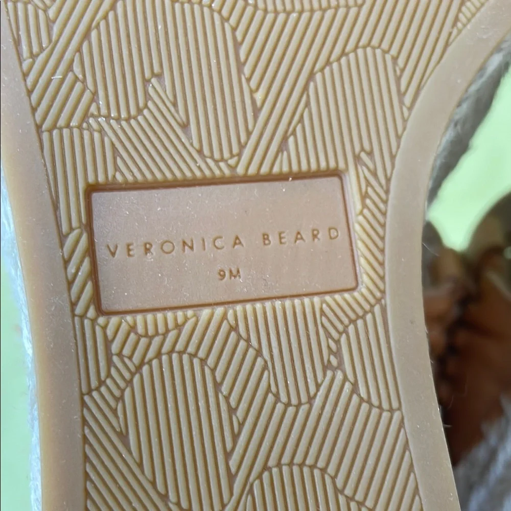 New Caramel Veronica Beard Espadrille Wedge Shoes with Leather Braided Trim